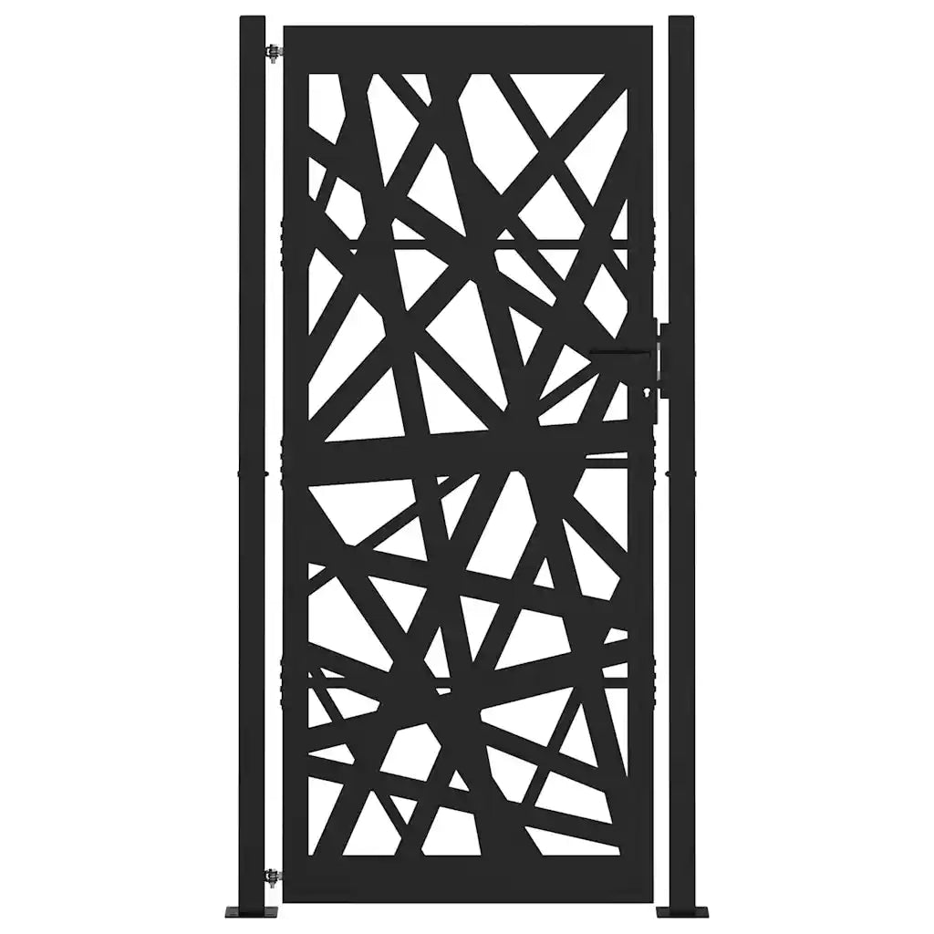 Cancello da giardino nero 100x200 cm in acciaio design leggero 4100953