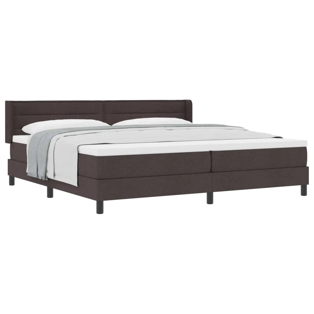 Letto a molle con testiera Marrone Scuro 200 x 200 cm Tessuto 3341065