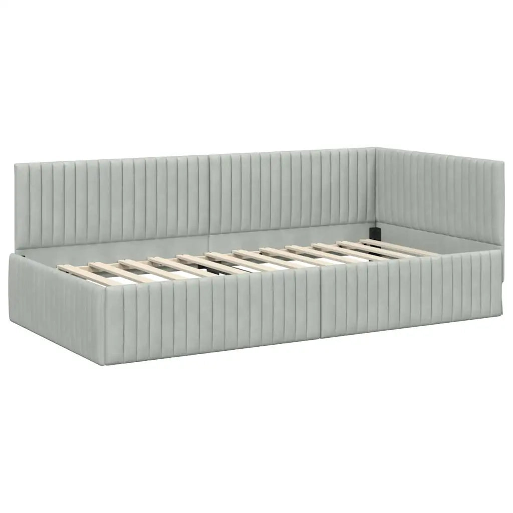 Cornice del letto ad angolo Grigio chiaro 100 cm x 200 cm 42016276