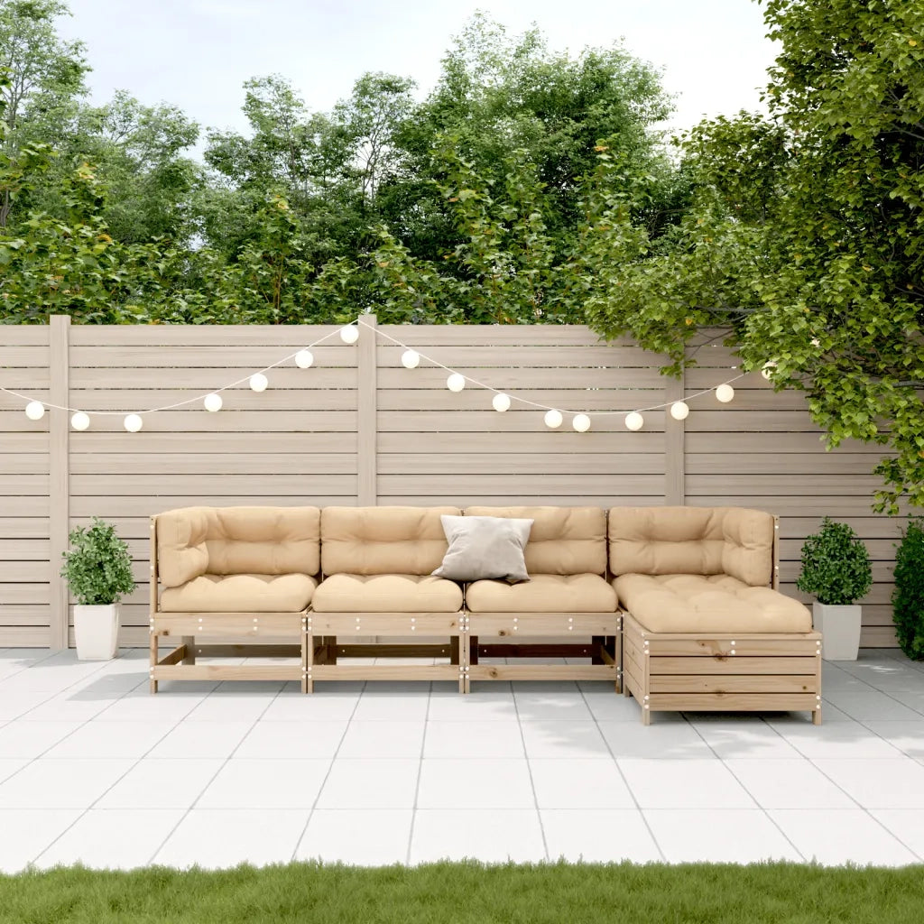 Set Divani Giardino 6 pz con Cuscini in Legno Massello di Pino 3250840
