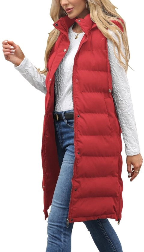 Vestone in Piuma - Lunga - Impermeabile - Capo con Cappuccio - 2 Tasche - Giacca a Piumino
