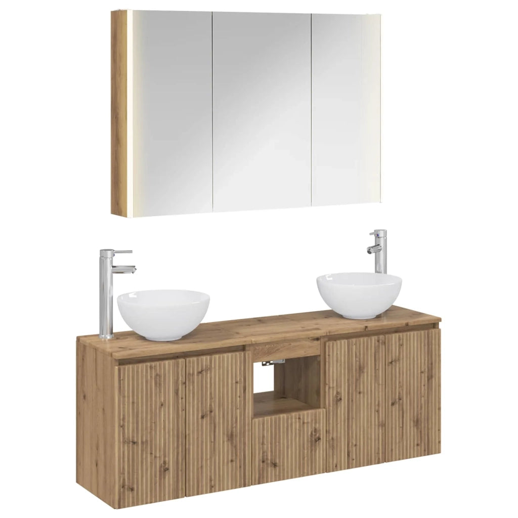 Set di Armadi da Bagno 4 pcs Rovere Artigianale 3406350