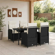 Set Tavolo da Salotto 5 pz Nero e Bianco Crema 3422456