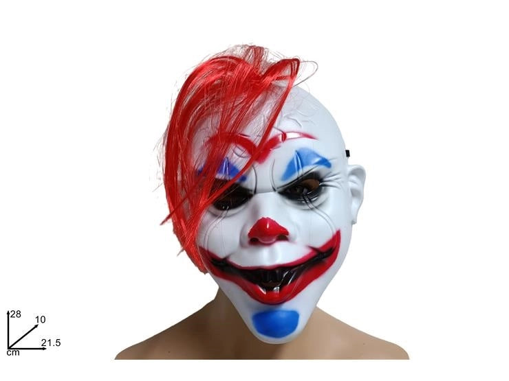 Maschera Festa Halloween Clown con Ciuffo 21,5 x 10 x 28 cm