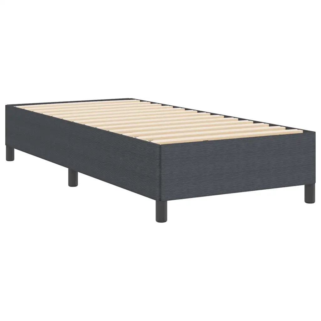 Letto a molle Grigio Scuro 90 x 190 cm Tessuto in Cords 42006943