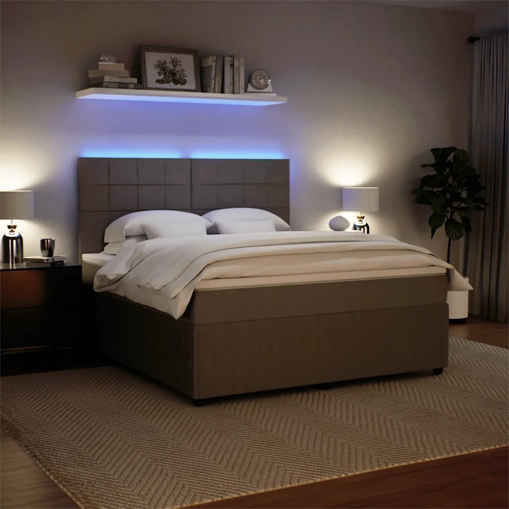 Giroletto a Molle con Materasso Grigio Chiaro 180x200cm Velluto 3294706