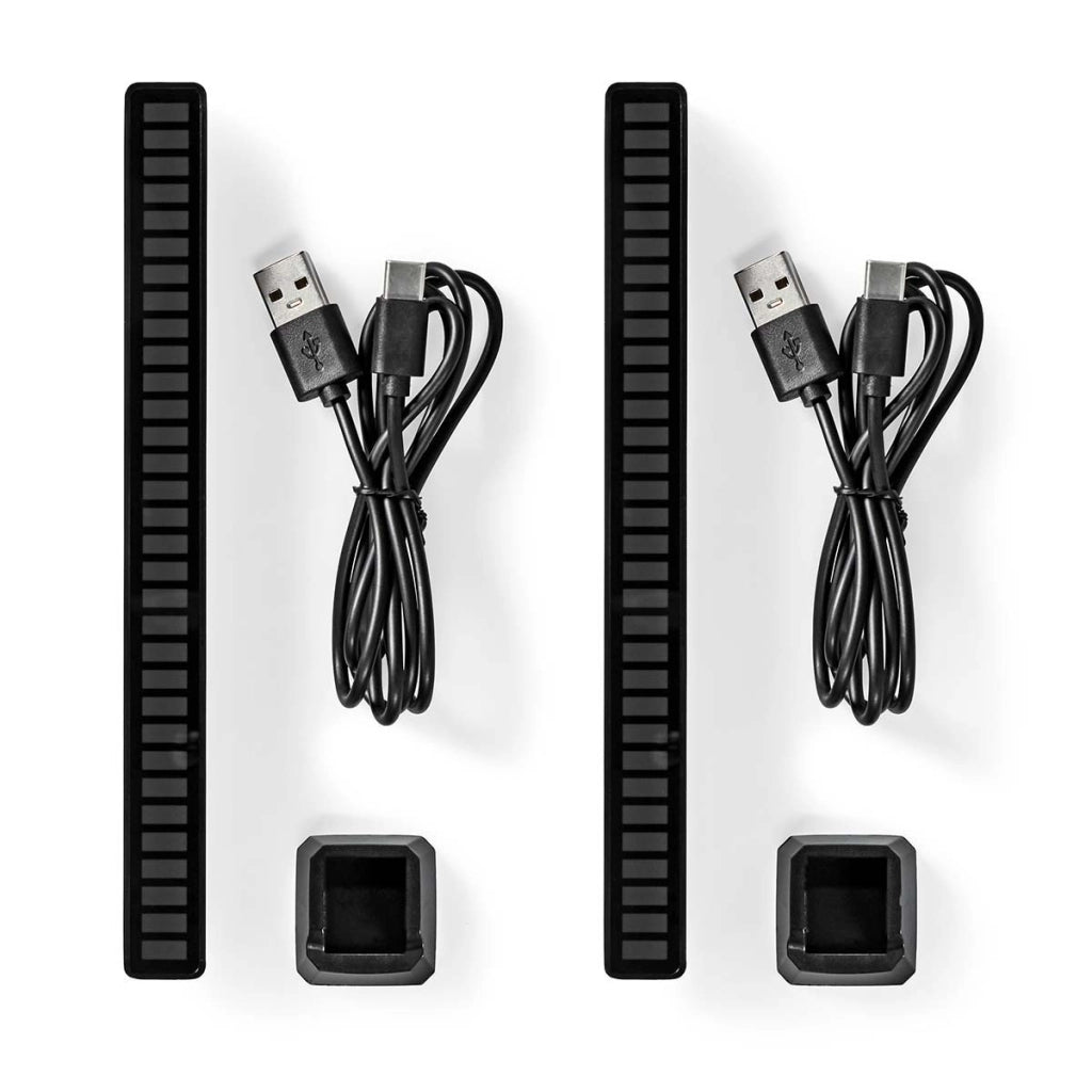 64 LED RGB Gaming Light Duo Pack per Desktop / Laptop con microfono Nero Nedis