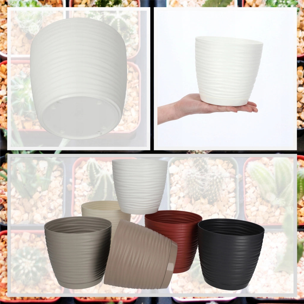 Vaso da fiori KADAX rotondo da 15 cm in plastica bianca