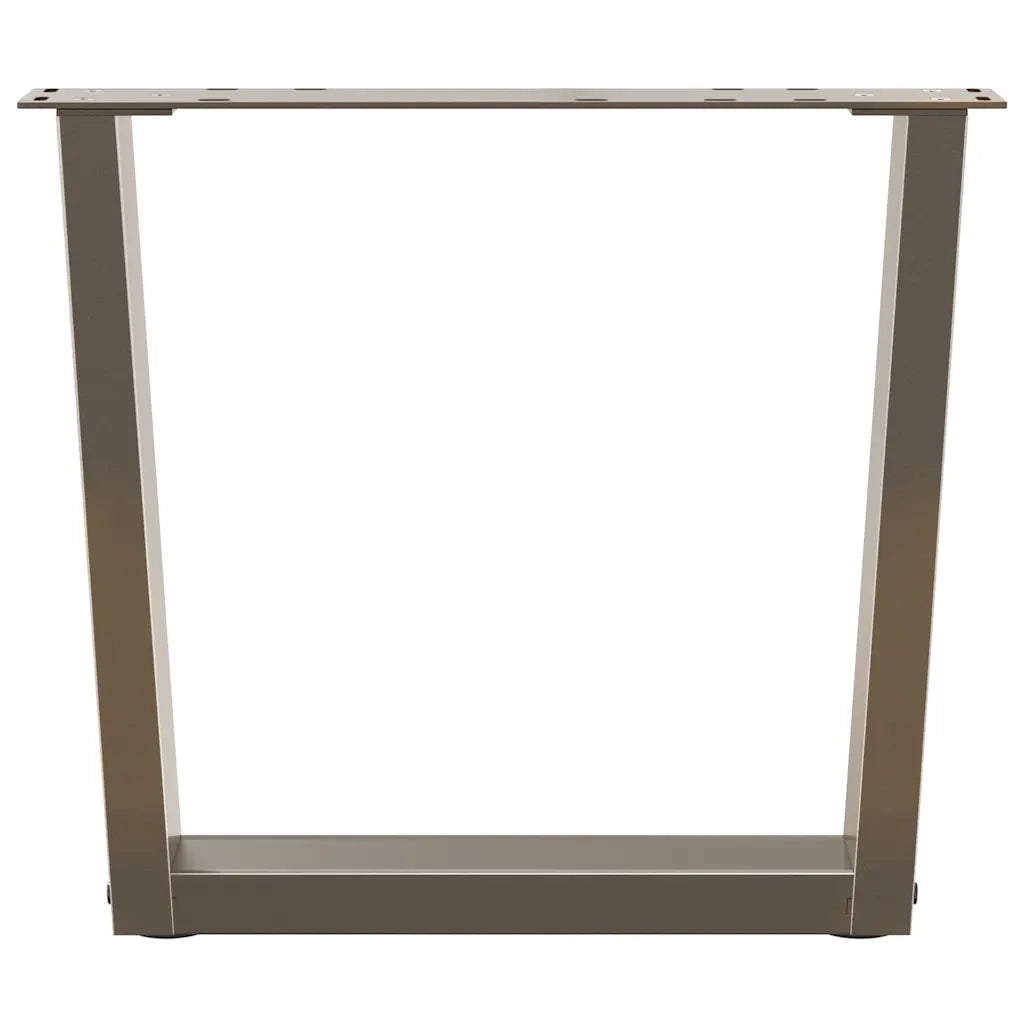 vidaXL Gambe per Tavolino da Caffè a Forma di V 2 pz Acciaio Naturale 60x(42-43,3) cm Acciaio