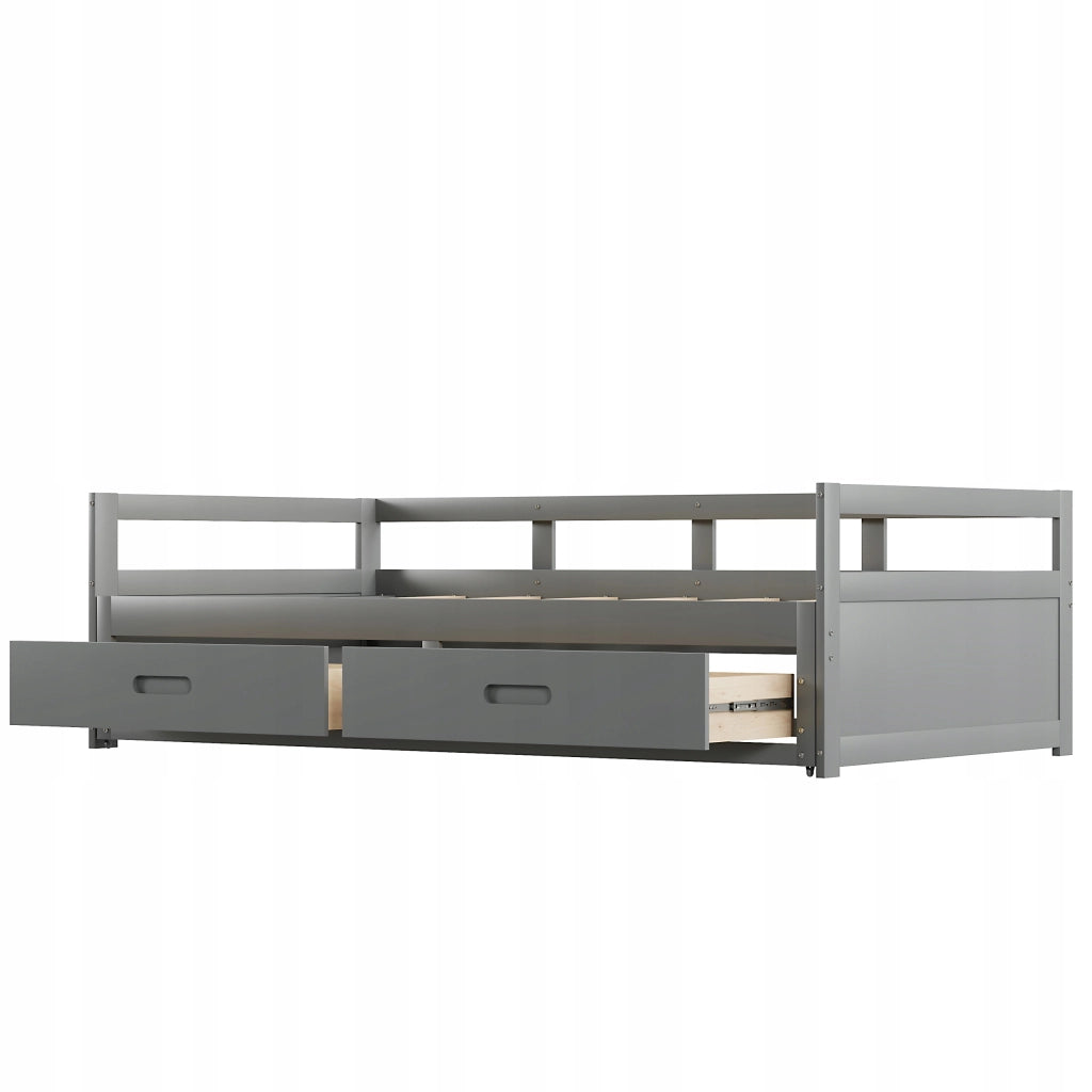 Letto a scomparsa regolabile - Xylo - 90x200 - Grigio - Con cassetti