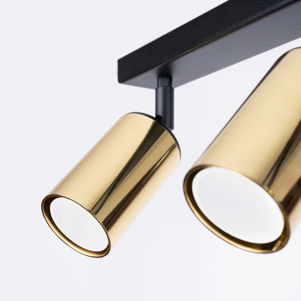 Lampada tubolare in acciaio a LED Winx Bittersweet Shimmer a 3 luci GU10, nero e oro