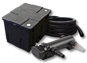 Set Filtro a 1 camera per laghetto 12000l con Chiarificatore UVC 18W 3ª serie Tubo 5 m
