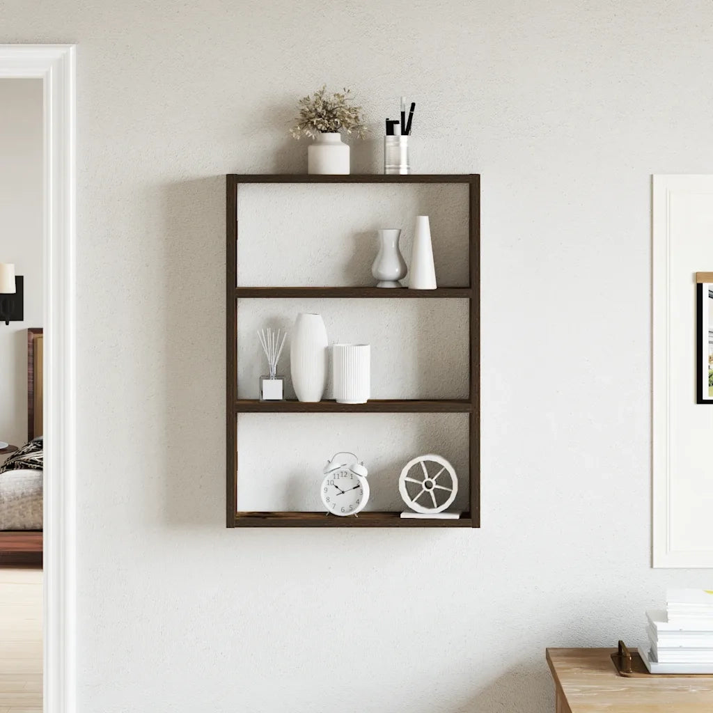 Mensola a Muro Rovere Fumo 43x9x60 cm in Truciolato