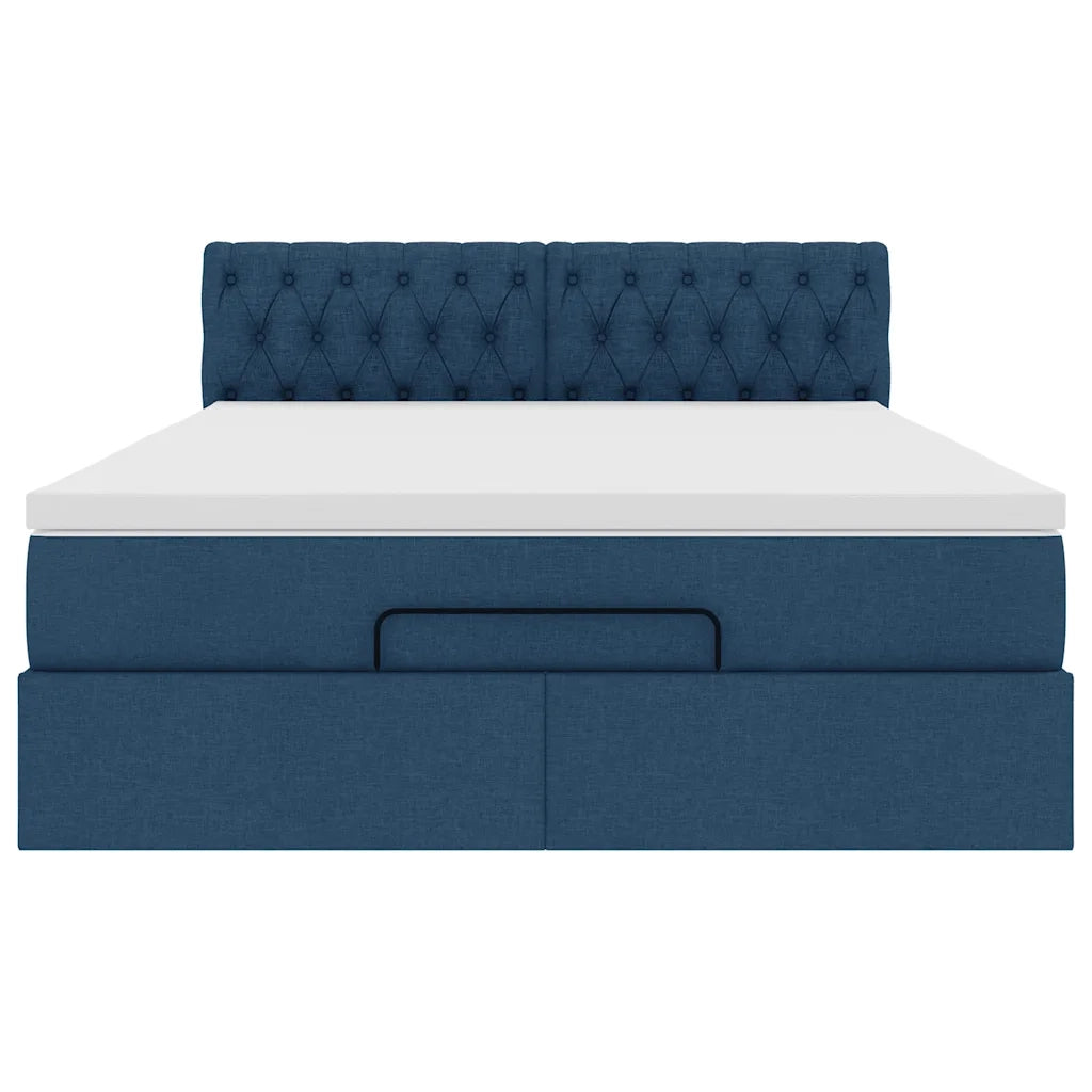 Pouf Letto con Materasso Blu 140x190 cm in Tessuto 3311545