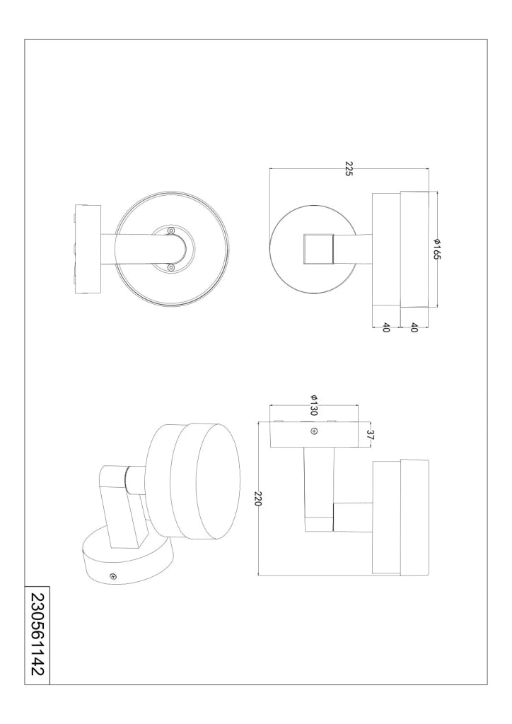 Applique da esterno LED, alluminio, antracite, H 23 cm, Mackenzie