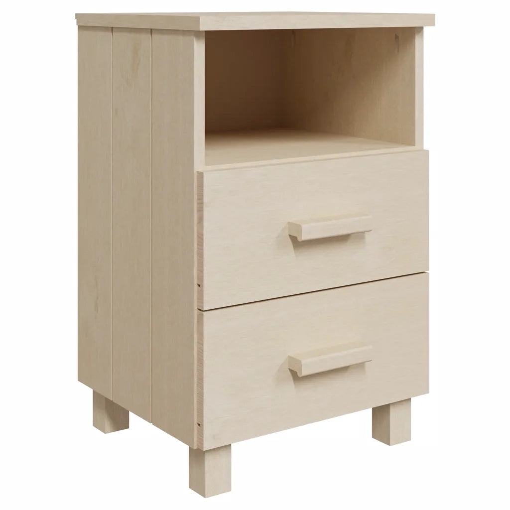 Set di 2 Comodini | Armadio da Notte | Mobiletto da notte HAMAR ambra 40x35x62 cm Legno Massello di Pino