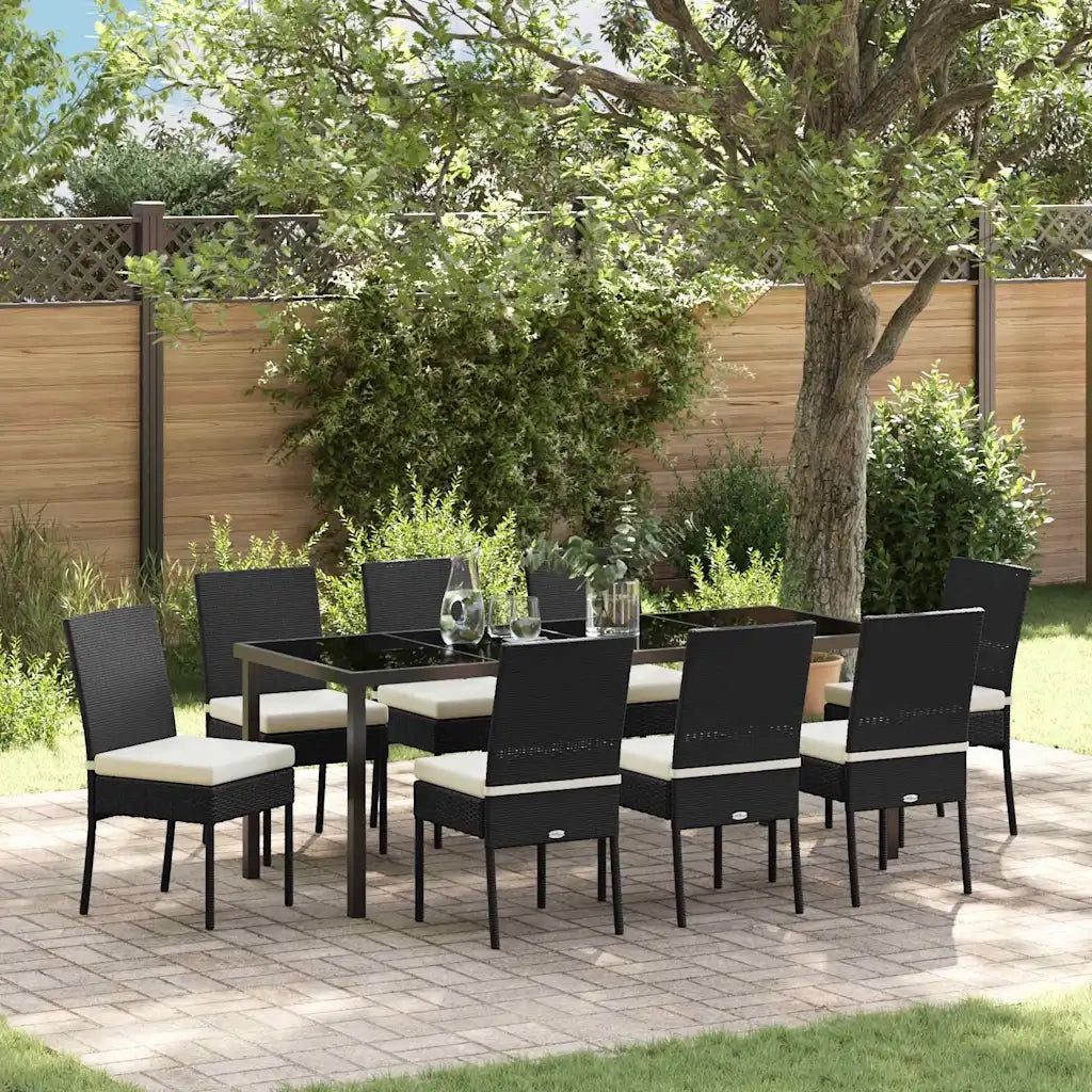 Set da Pranzo per Giardino 9 pcs Nero 3379211