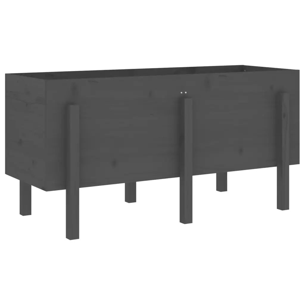 Fioriera Rialzata da Giardino Grigia 121x50x57 cm Massello Pino 825228