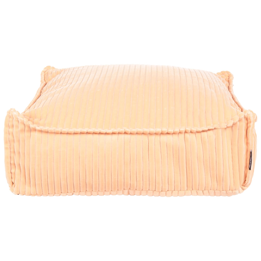Cuscino da terra Rosa Pesca Cotone 55 x 55 x 20 cm Quadrato Tessuto Velluto Struttura a coste Pouf da seduta