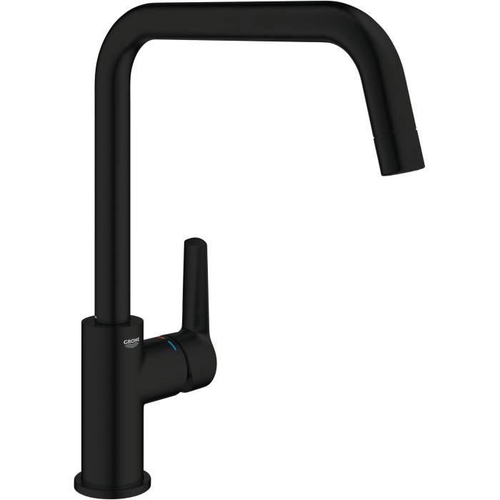 Rubinetto cucina - Miscelatore monocomando lavello - Nero opaco - Bocca alta - Rotazione 150 - GROHE Start - 304702430