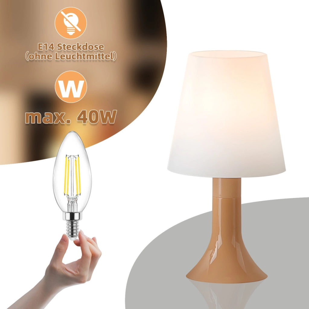 ZMH Lampada da tavolo moderna set 2 pezzi E14 con cavo piccola per soggiorno comodino