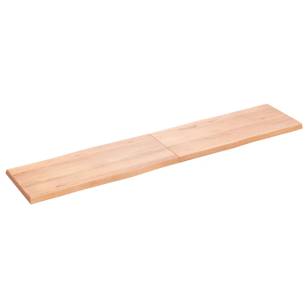Piano Tavolo Marrone Chiaro 180x40x(2-4) cm Rovere Non Trattato