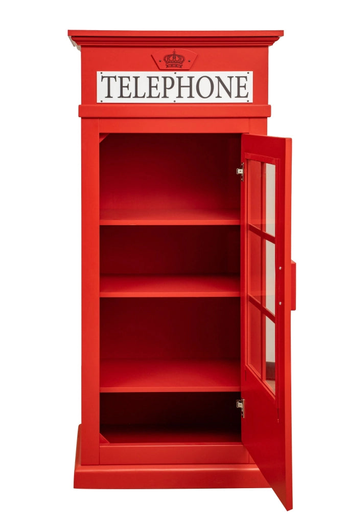 Biscottini Libreria a vetrina in stile cabina telefonica inglese in legno