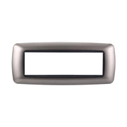 Placca Plastica Bombata Serie Space 7P Colore Titanio Compatibile Con Bticino Living International