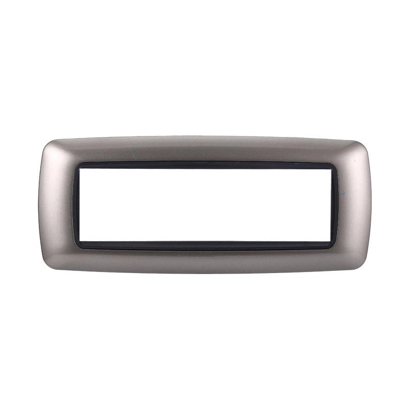 Placca Plastica Bombata Serie Space 7P Colore Titanio Compatibile Con Bticino Living International