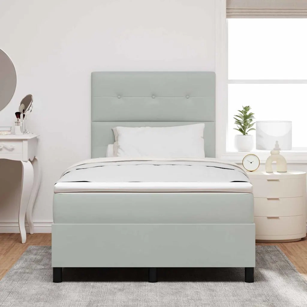 Letto a Sorgente LED Grigio chiaro 120 x 190 cm Tessuto