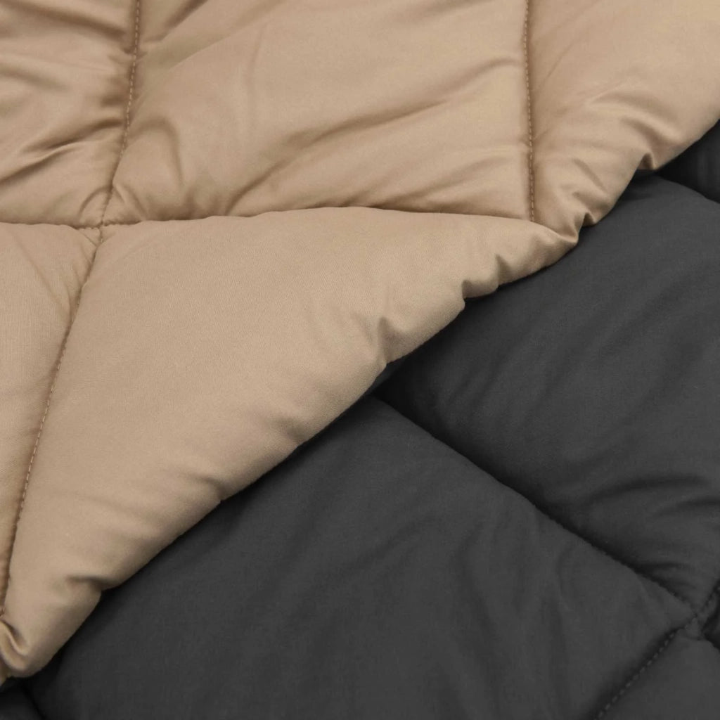 Piumone | Duvet Invernale Antracite e Talpa 220 x 260 cm Microfibra