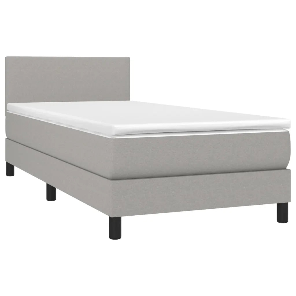 Letto a Molle Materasso e LED Grigio Chiaro 100x200 cm Tessuto 3132973