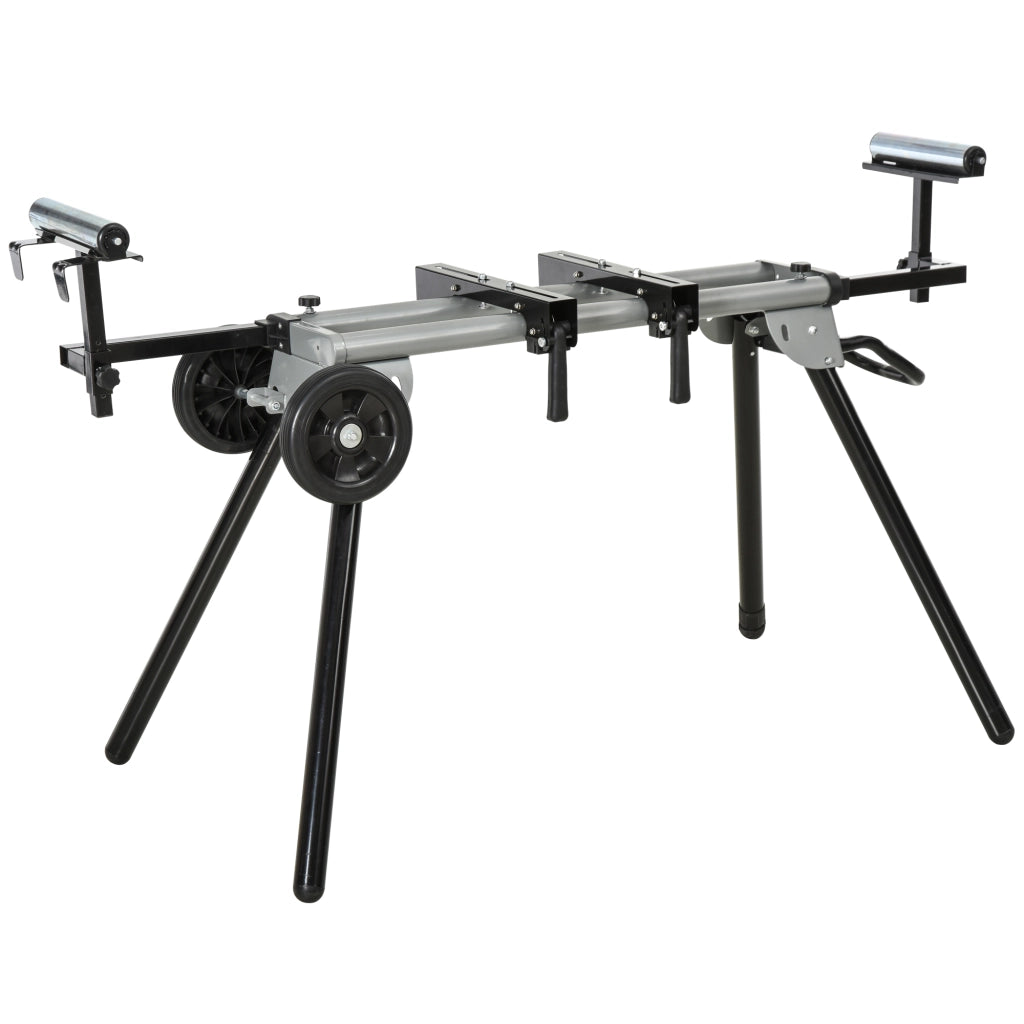 Supporto per troncatrice regolabile in acciaio nero, pieghevole, portata 150 kg