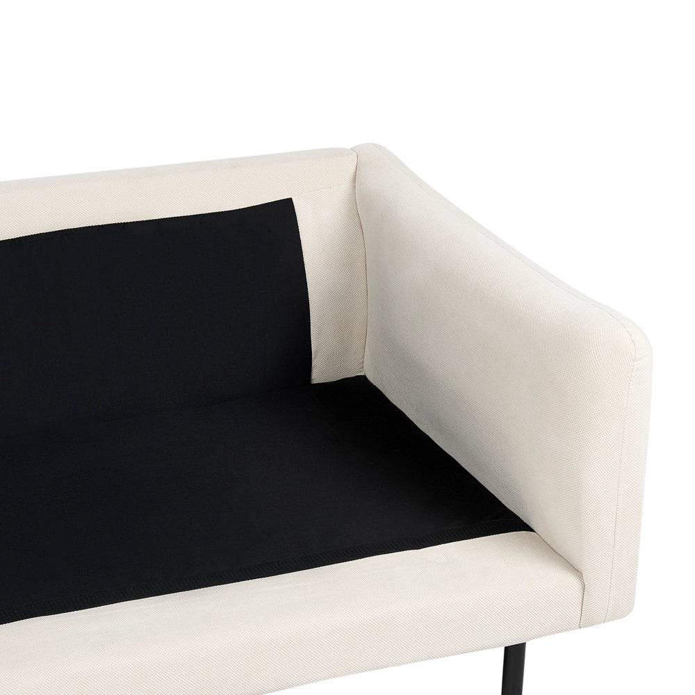 Divano angolare moderno in tessuto beige chiaro con gambe nere a 4 posti Stile Retrò Moderno