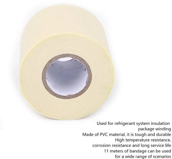 Kit di riparazione per condotte di refrigerante - 11 m - Nastro adesivo per sistemi di climatizzazione - Resistente a elevate temperature
