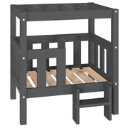 Divano letto per cani comodo 65,5 x 43 x 70 cm in legno massello di pino grigio 02_0042752