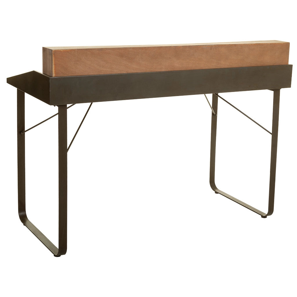 Scrivania in legno e metallo marrone 130x60x95h cm