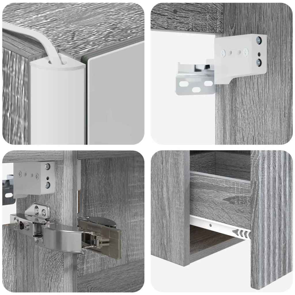Set di Armadi da Bagno 4 pcs Sonoma grigio Legno ingegnerizzato 3406468