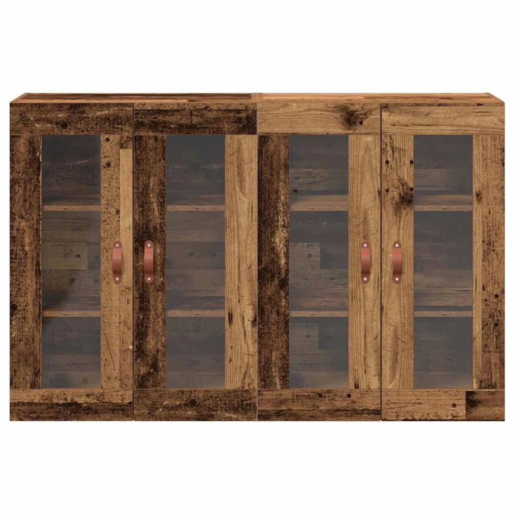 Set di 2 mobili da parete moderni 69,5 x 34 x 90 cm in legno ingegnerizzato finitura legno anticato 02_0055924