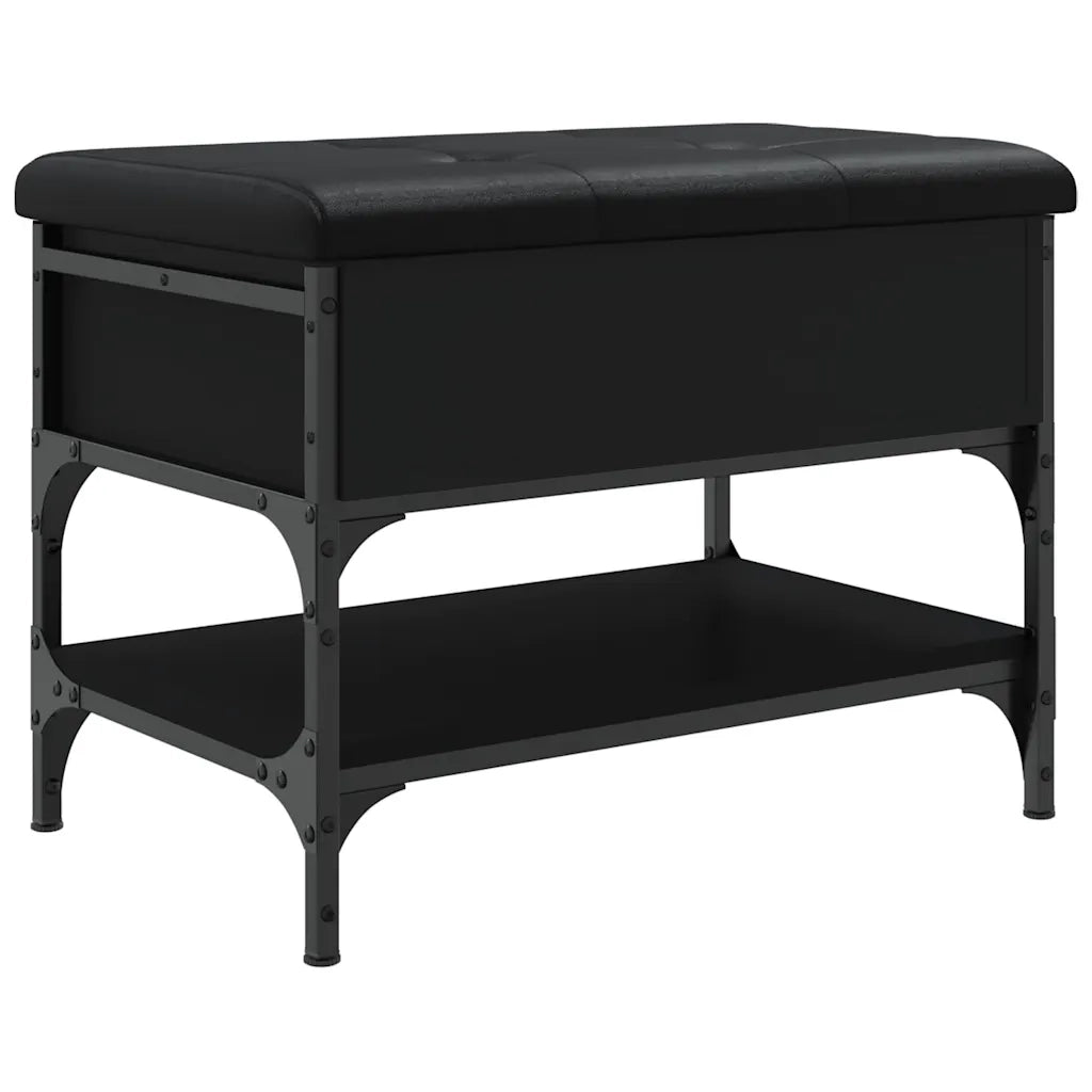 Panca Porta Scarpe-Sgabello-Panca Scarpiera Nera 62x42x45 cm in Legno Multistrato