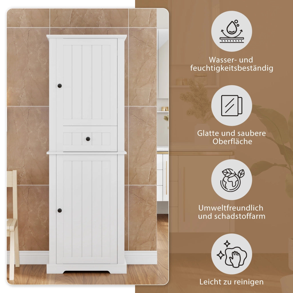 Armadietto Bagno con Cassetto ¨C MINIMAL ¨C Bianco, 56x28x167 cm