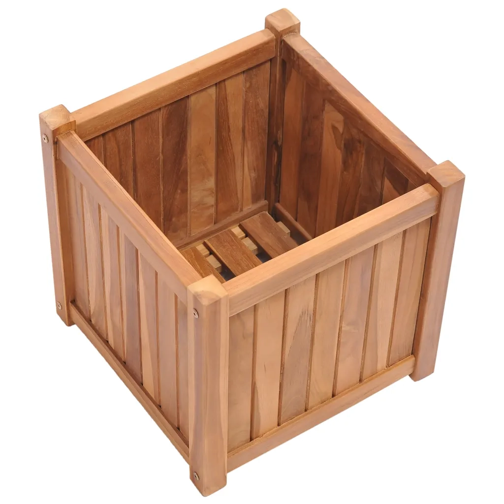 Fioriere | Cassetta per fiori | Letto Rialzato 40x40x40 cm in Legno Massello di Teak