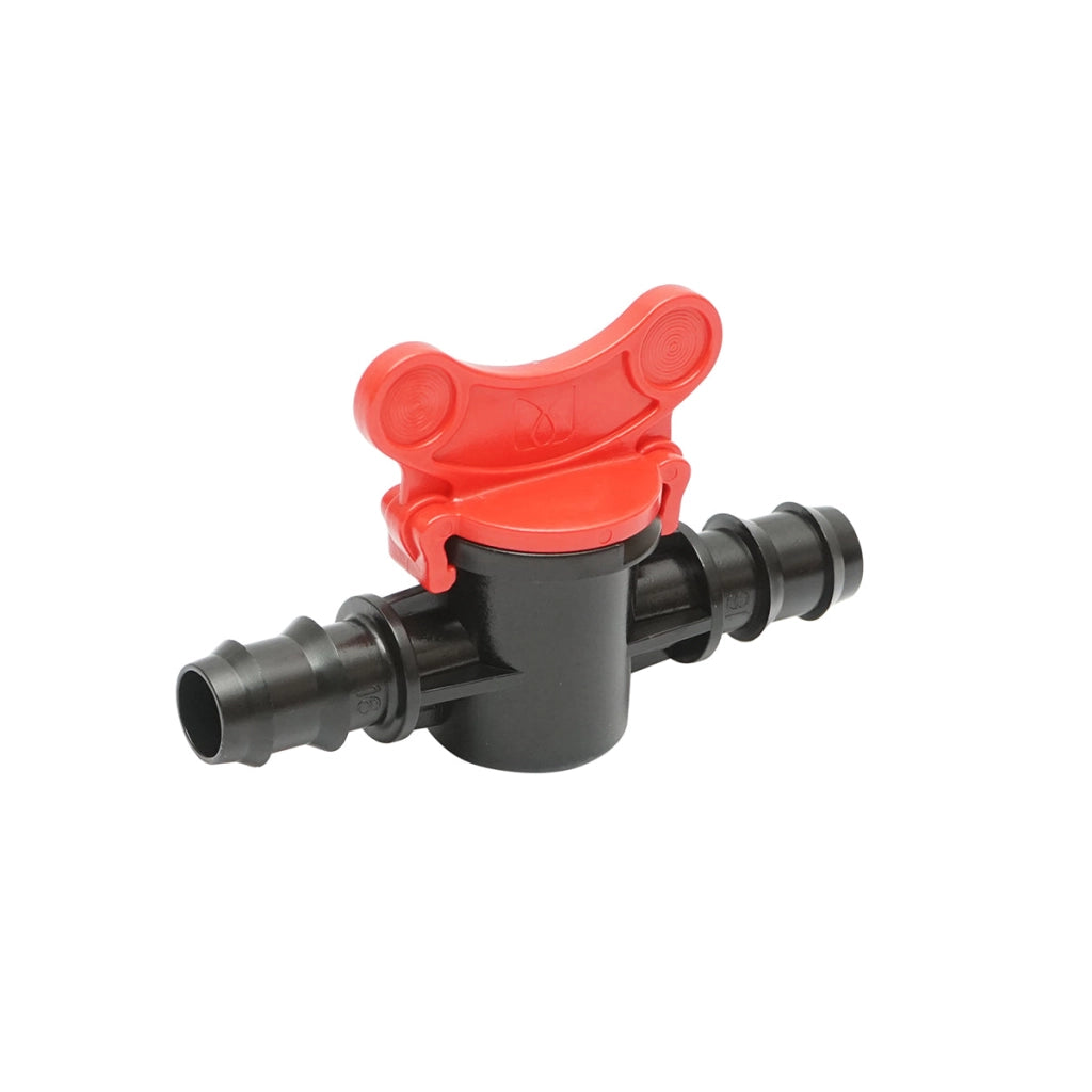 Rubinetto per tubo di gocciolamento uguale D16x16mm per sistemi di irrigazione