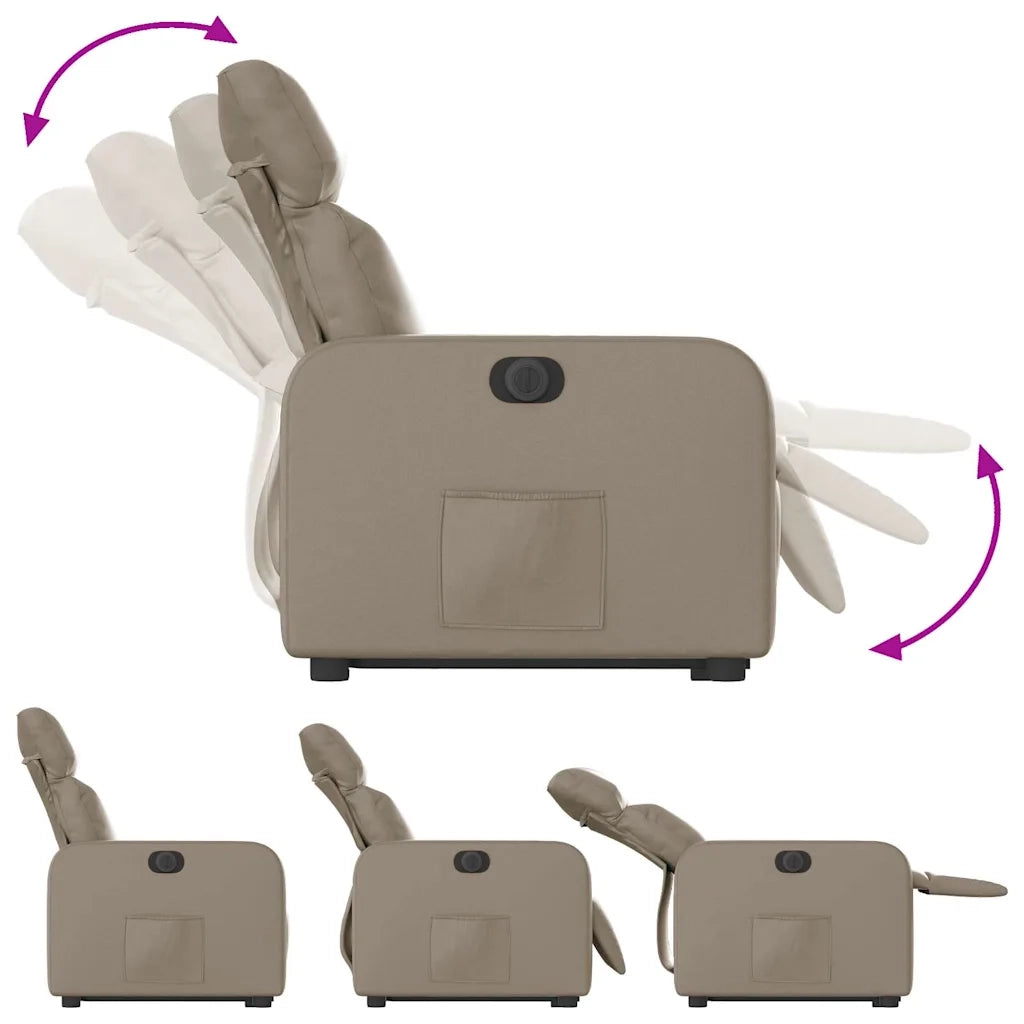Poltrona Alzapersona Reclinante Elettrica Cappuccino Similpelle