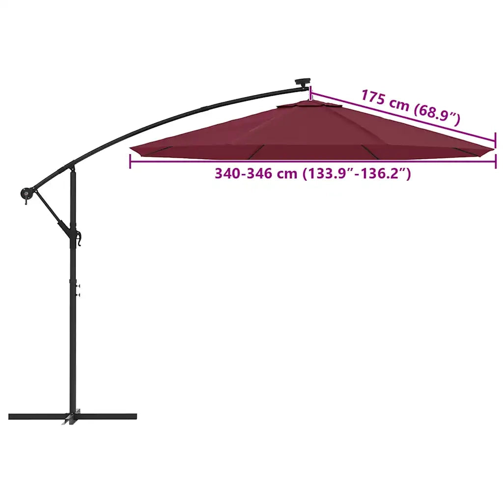 Telo di Ricambio per Ombrellone Bordeaux 350 cm 313816