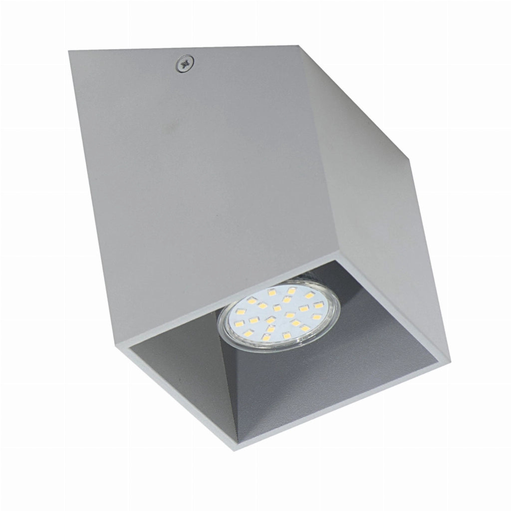 Plafoniera spot Lampex Rubik grigio GU10 1 luce 10x10cm
