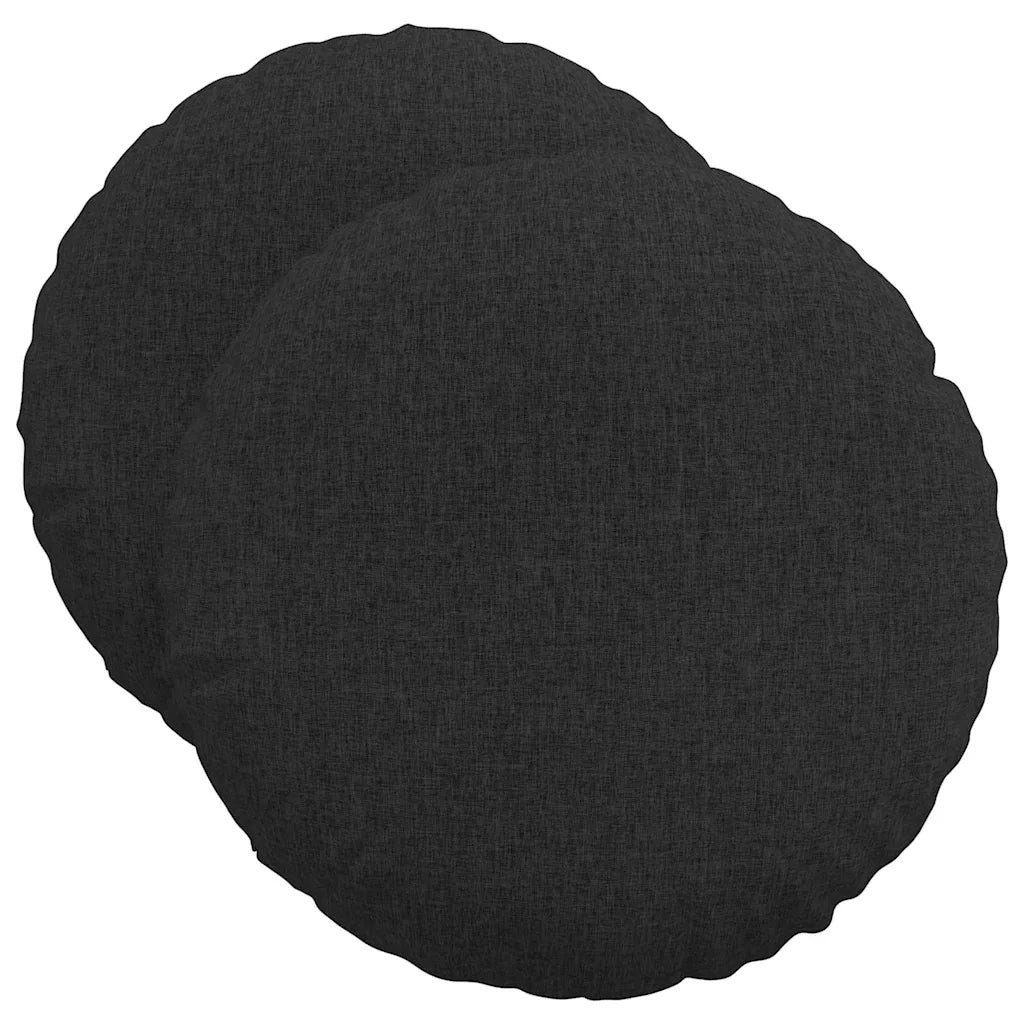 Cuscini per Seduta 2 pcs Nero Ø50 x 19 cm Tessuto 42014159