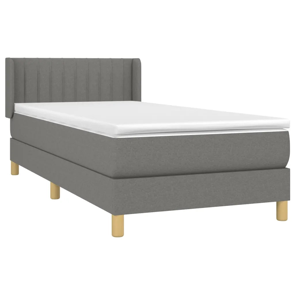 Giroletto a Molle con Materasso Grigio Scuro 90x200 cm Tessutocod mxl 122329