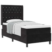 Letto a molle con materasso Nero 90 x 190 cm Velluto 3341932