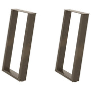 vidaXL Gambe per tavolo da pranzo a forma di U 2 pz in acciaio naturale 60x(72-73) cm